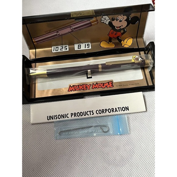 Vintage Mickey Mouse Walt Disney Gold Filled Clock Pen ~Need Ink~ - Picture 3 of 14